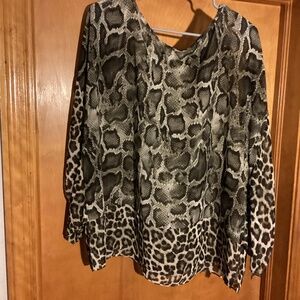 Michael Kors Snakeskin Print Top 1X